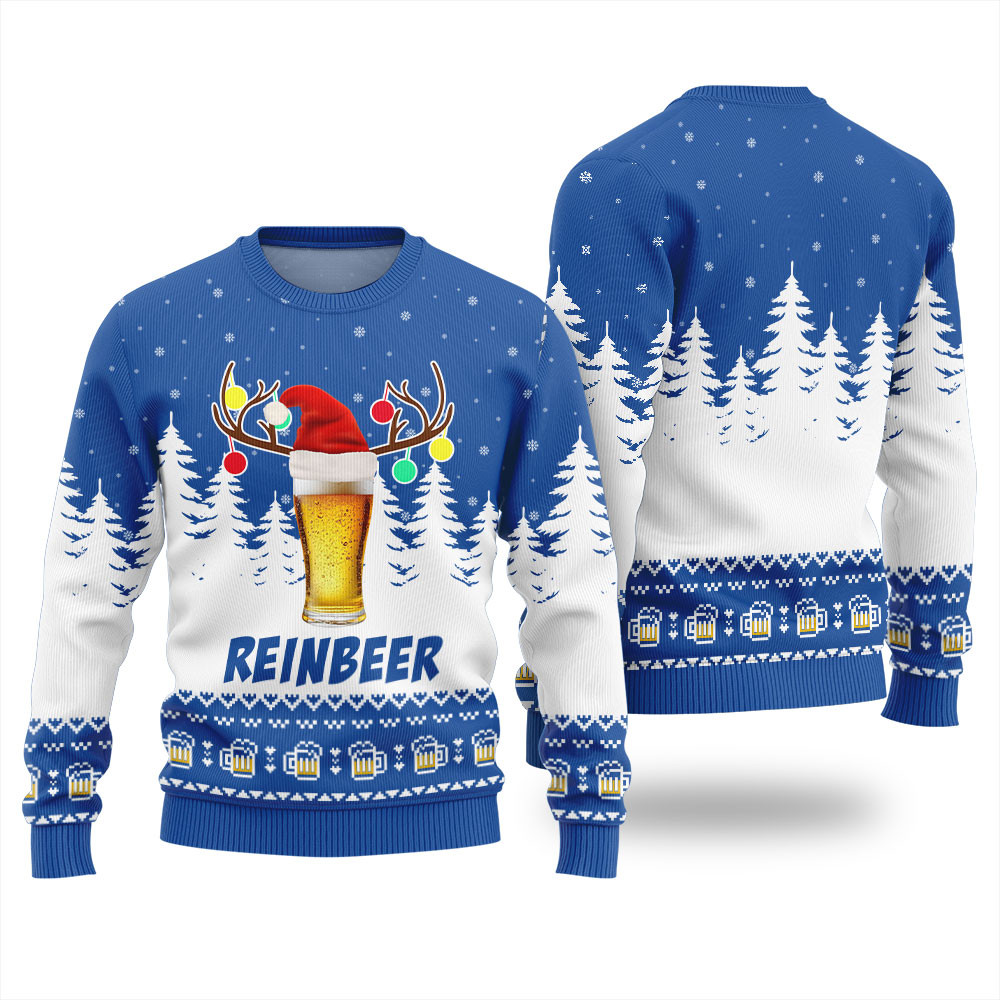Funny Reinbeer Ugly Christmas Sweater Unique Holiday Merch Gift for Home and Family
