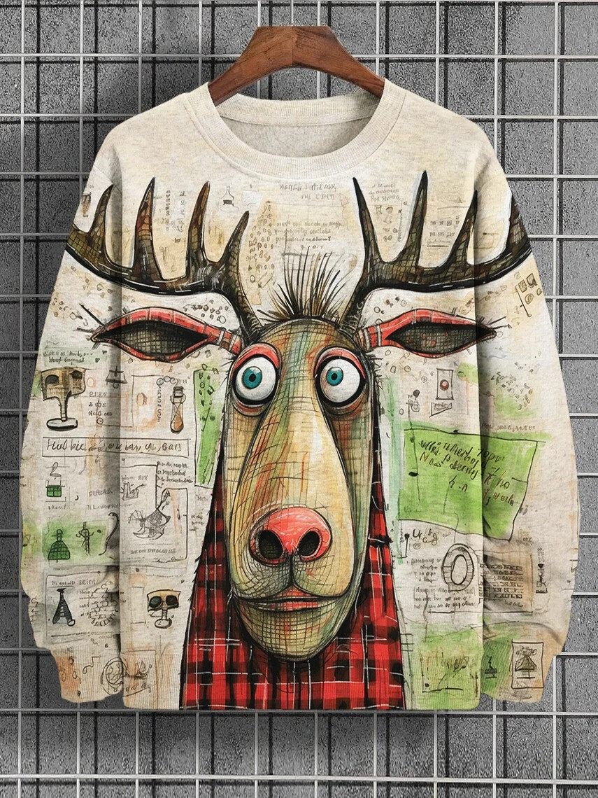 Funny Reindeer Christmas Holiday Sweatshirt Cute Clothes Reindeer Christmas Presents