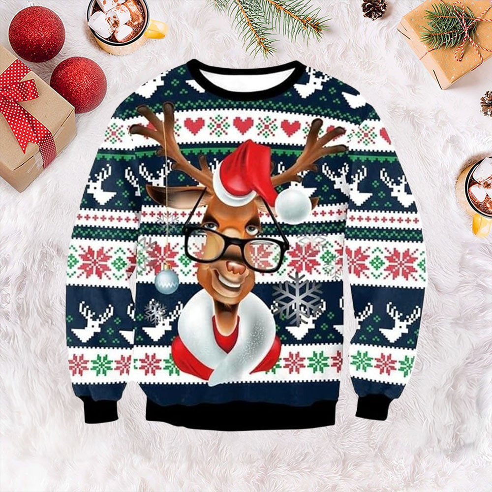 Funny Reindeer Ugly Xmas Sweater Christmas Sweater Women Cute Gifts For Daughter