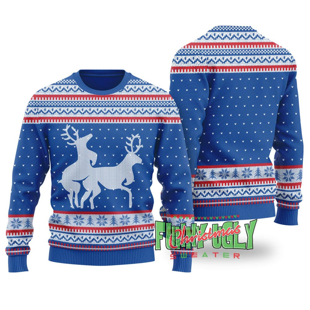 Funny Rude Reindeer Christmas Sweater Royal Exclusive Christmas Sweater Merch Gift Edition