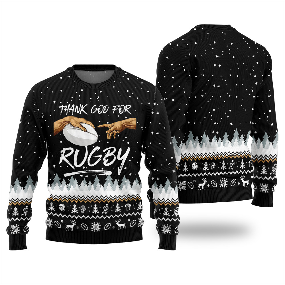 Funny Rugby Ugly Christmas Sweater Cute Holiday Sweatshirt to Spread Joy