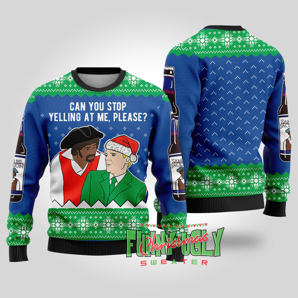 Funny Samuel Jackson Beer Christmas Sweater Royal Exclusive Christmas Sweater Merch Gift Edition