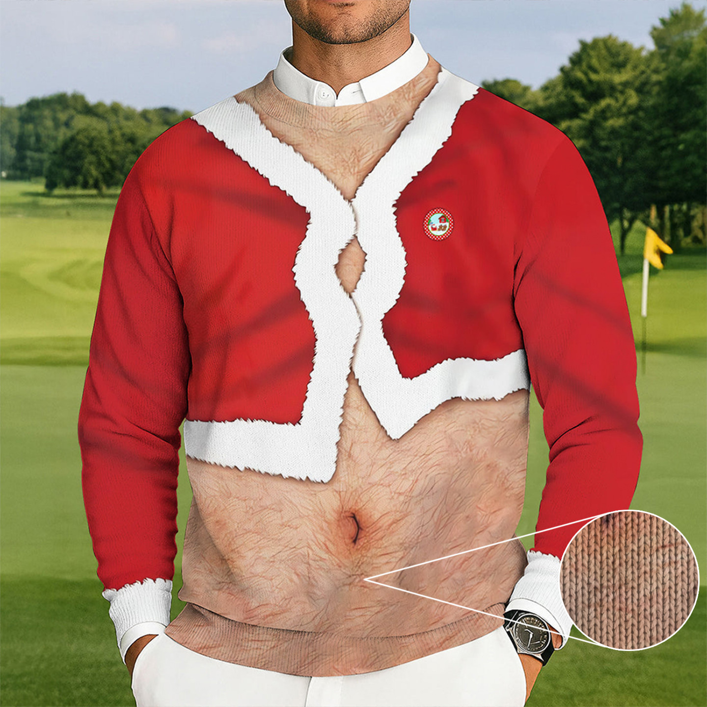 Funny Santa Costume Golf Ugly Sweater Christmas Xmas Clothing Golf Lover Christmas Presents