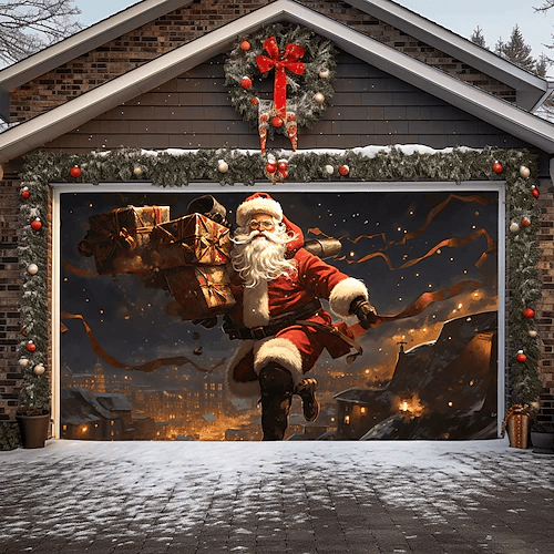 Funny Santa Garage Door Holiday Covers Christmas Garage Cover Christmas Presents For Nana
