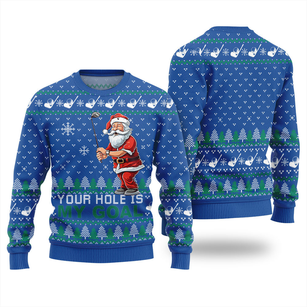 Funny Santa Golf Ugly Sweater For Women Exclusive Christmas Sweater Merch Gift Edition