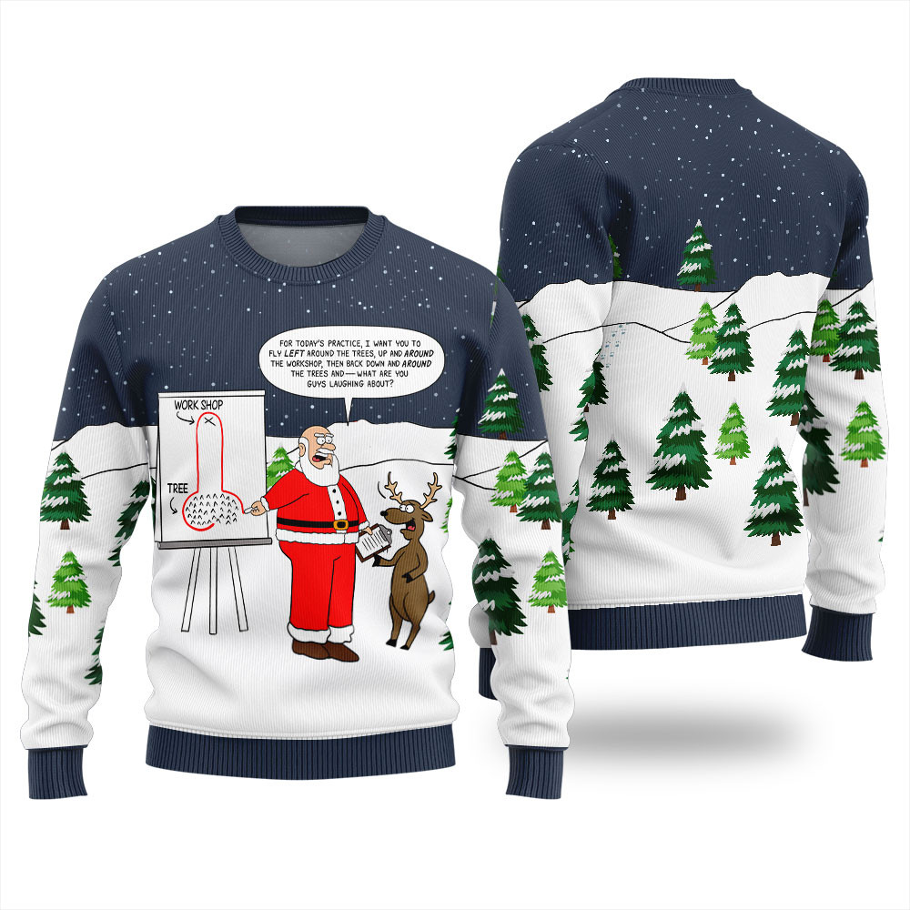Funny Santa Naughty Lesson Ugly Christmas Sweater Cute Christmas Sweatshirt for Holiday Spirit