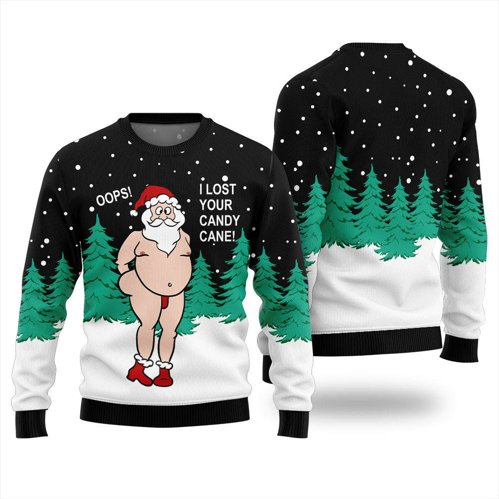 Funny Santa Naughty Xmas Sweater Funny Holiday Sweater for Family Gatherings
