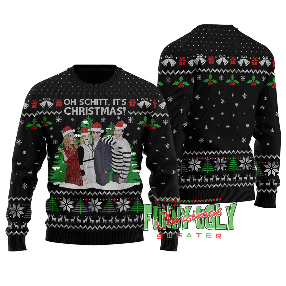 Funny Schitts Creek Christmas Sweater Black Trending Christmas Merch Gift 2025 Collection