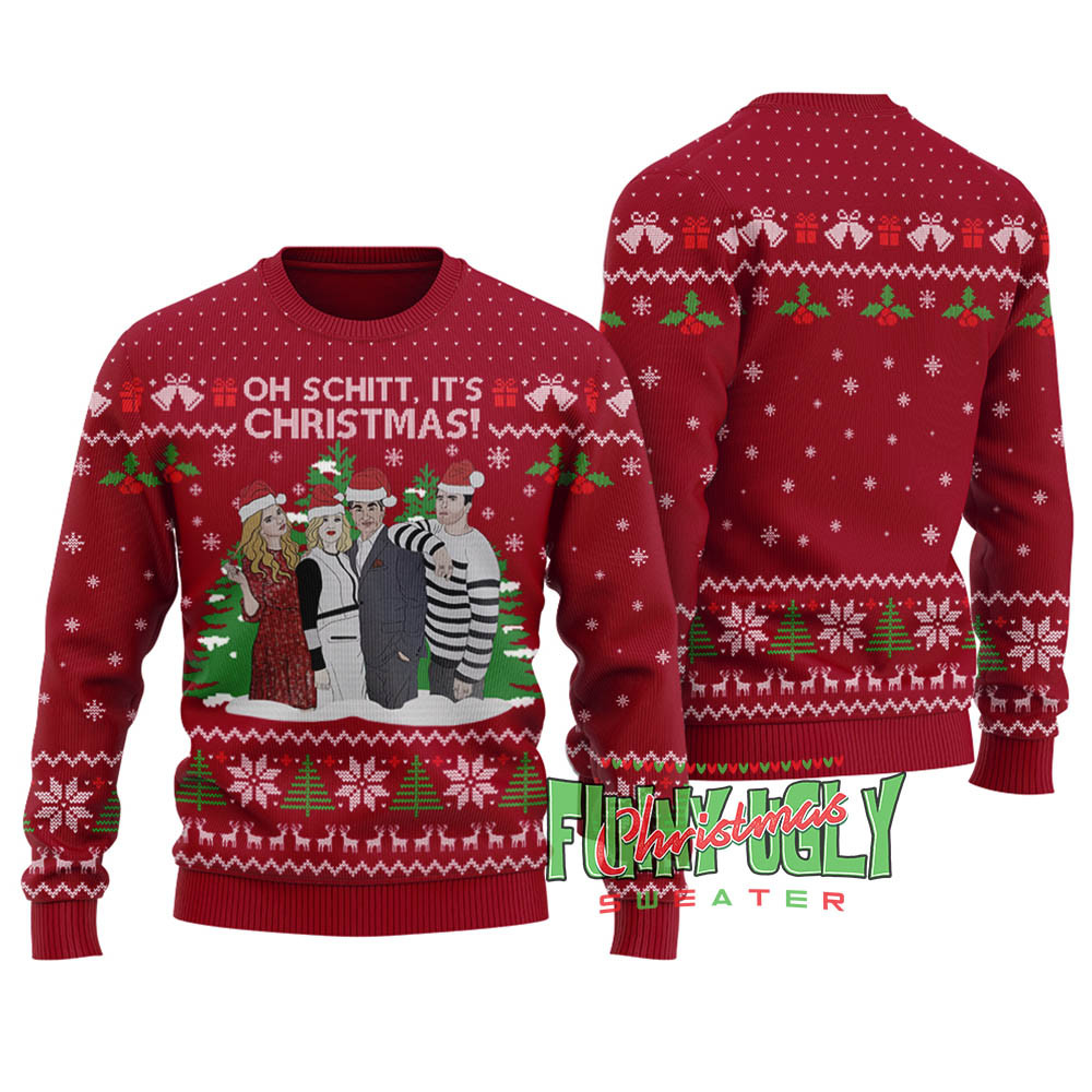 Funny Schitts Creek Christmas Sweater Cardinal Red Best Gift Idea for Christmas Enthusiasts