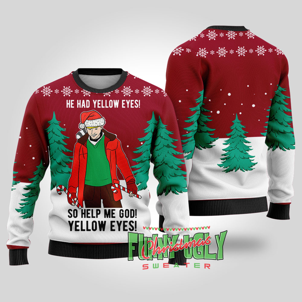 Funny Scut Farkus A Christmas Story Ugly Sweater Cardinal Red Classic Holiday Sweater for Festive Looks