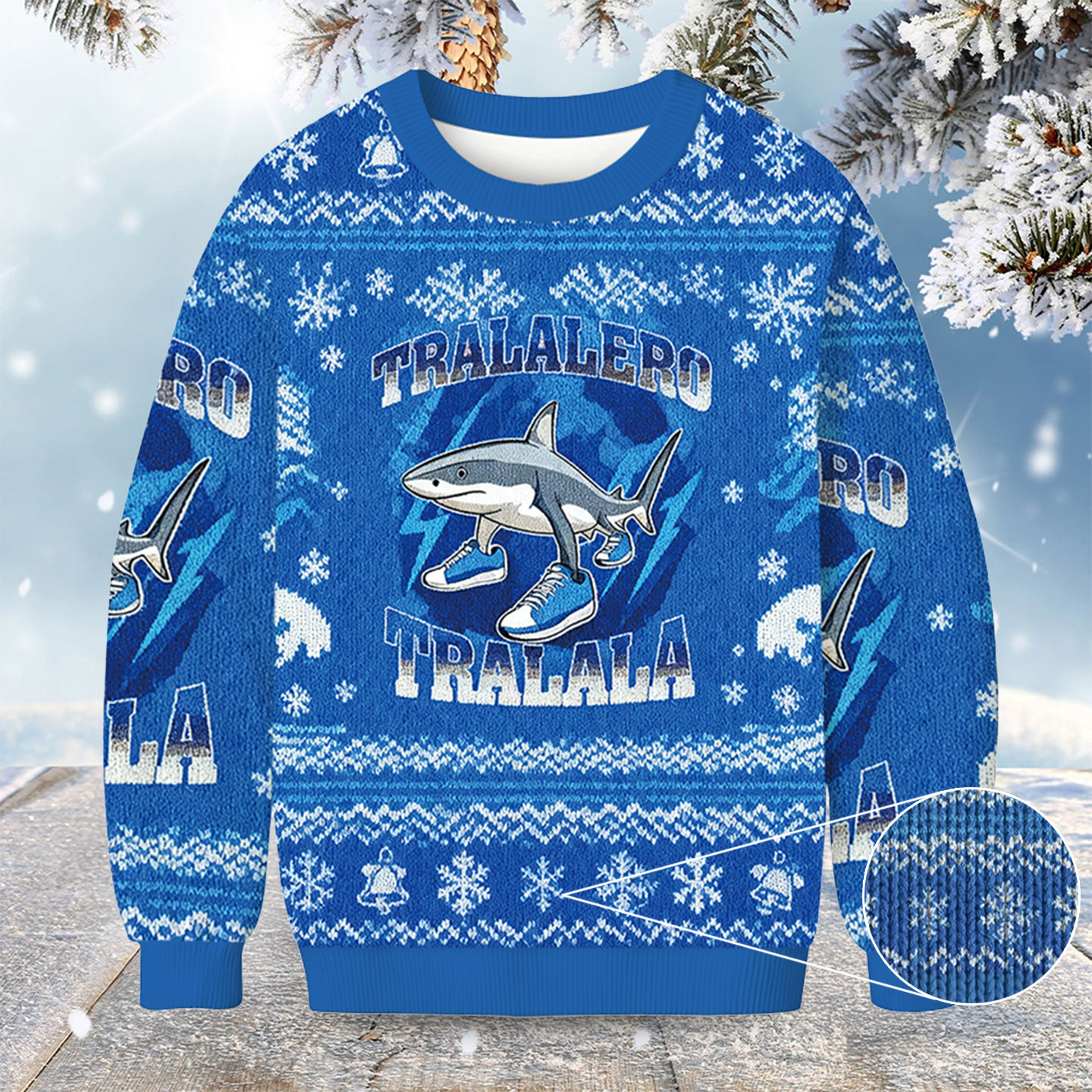 Funny Shark Meme Tralalero Tralala Christmas Ugly Sweater Winter Clothing Brainrot Xmas Gifts