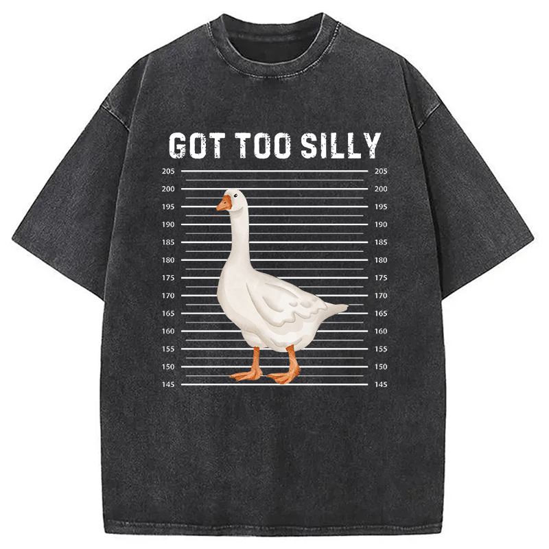 Funny Silly Goose Meme Washed T-Shirt Funny Graphic Gift For Friends Gifts For Her