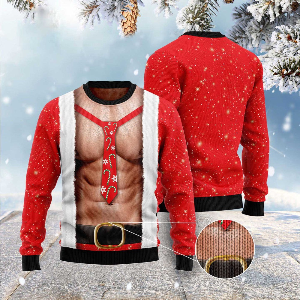Funny Six Pack Muscle Ugly Christmas Sweater Funny Ugly Christmas Sweater Xmas Gifts
