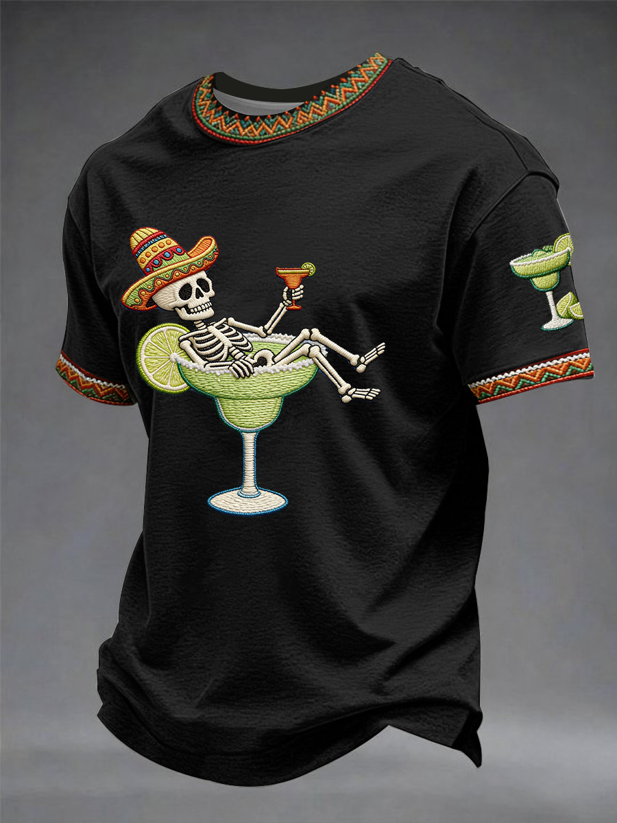 Funny Skeleton Margarita T-Shirt Cinco De Mayo Mexican Fiesta Party Clothing Gift Ideas