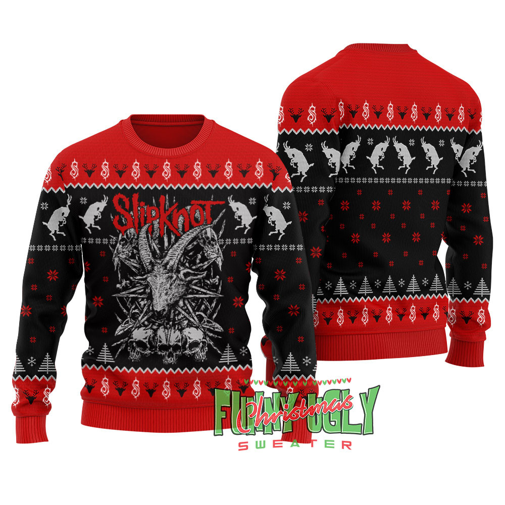 Funny Slipknot Christmas Sweater Black Popular Holiday Gift Merch for Everyone