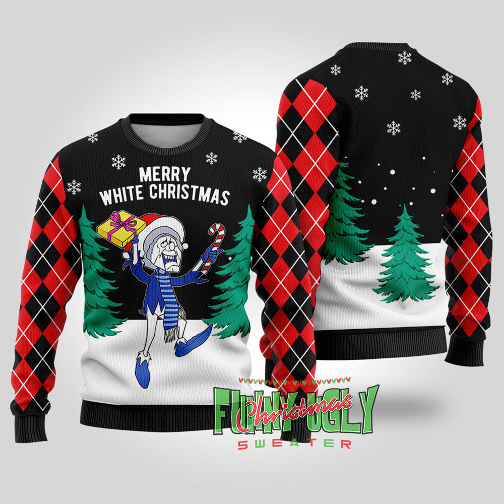 Funny Snow Miser Ugly Christmas Sweater Black Soft Cotton Sweatshirt for Winter Comfort