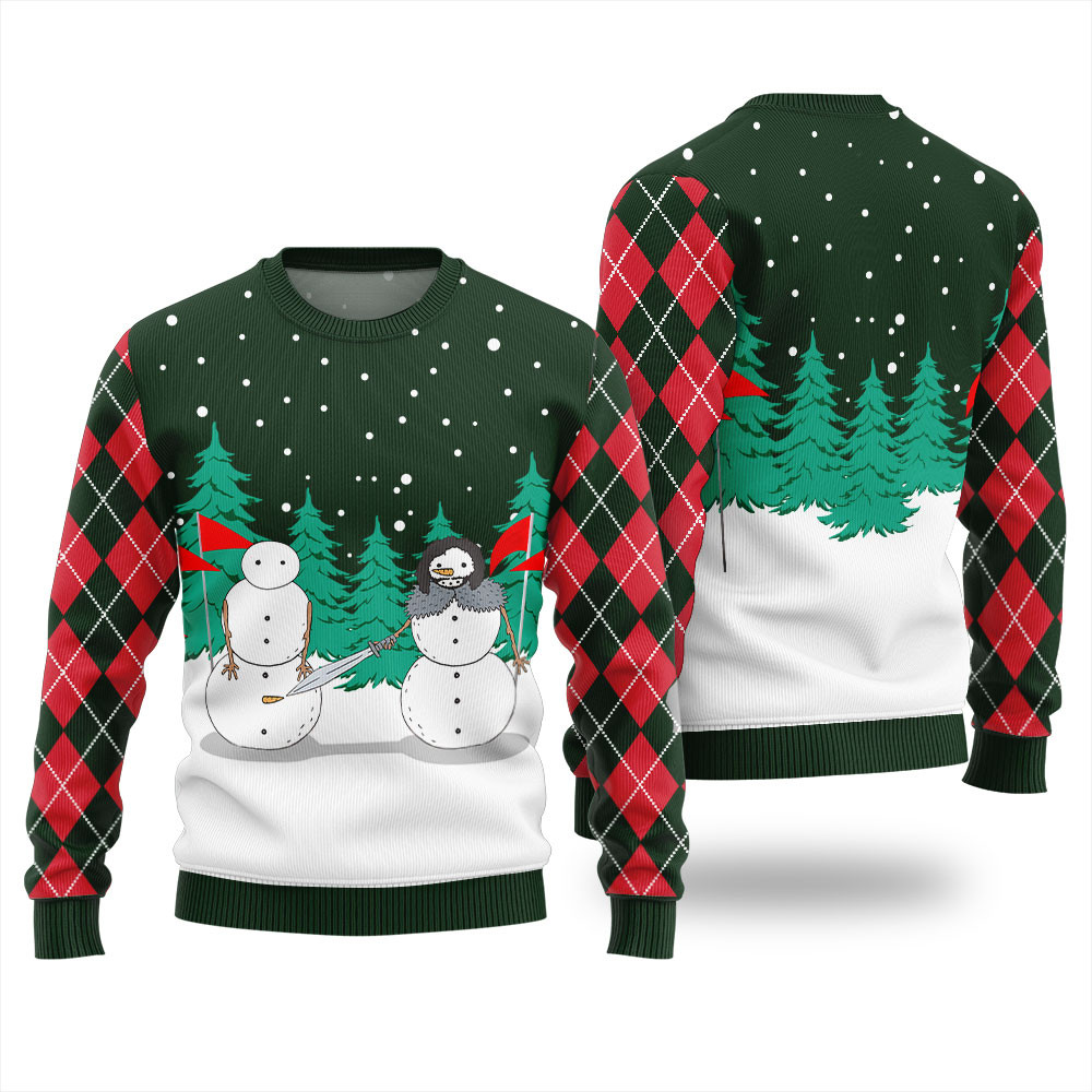 Funny Snowman Ugly Christmas Sweater For Men Cozy Christmas Sweater for Holiday Season