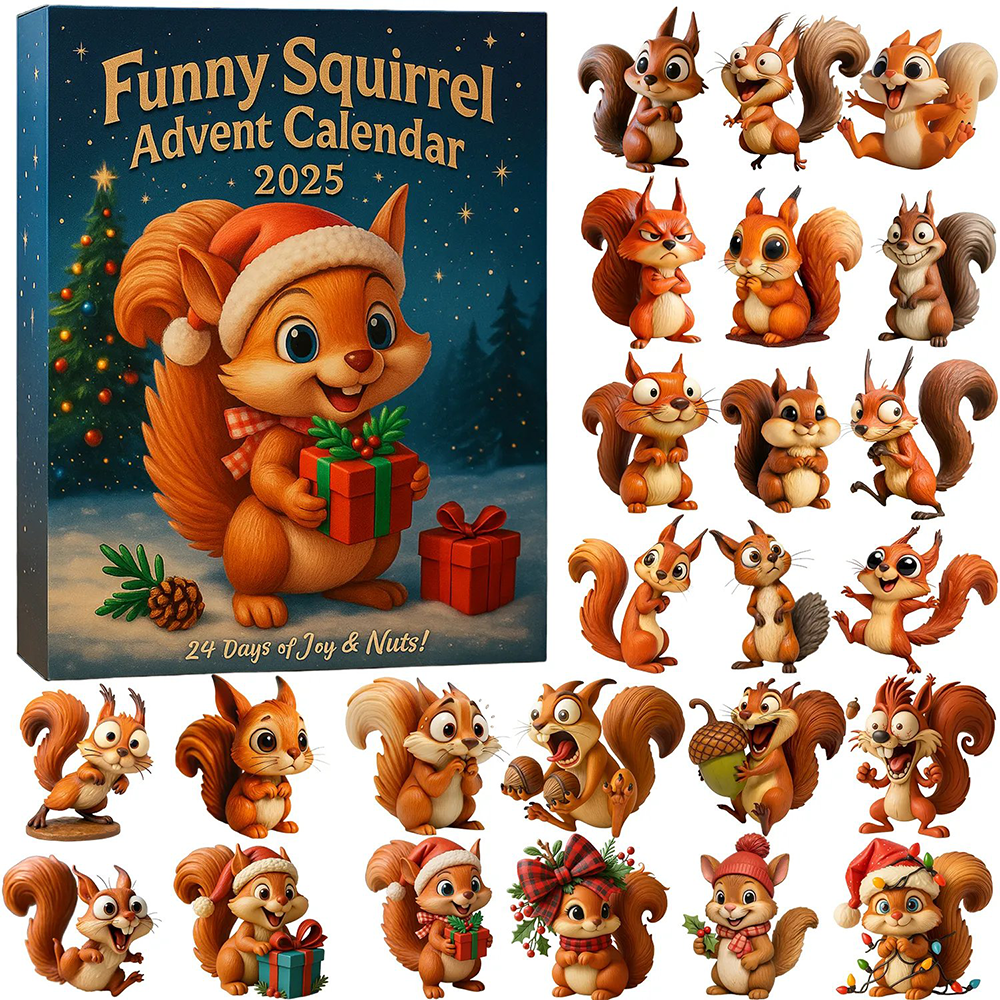 Funny Squirrel Advent Calendar 2025 Christmas Countdown Decorations Xmas Gifts For Son