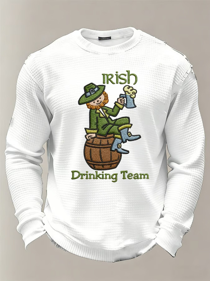 Funny St Patricks Day Leprechaun Irish Drink Team Long Sleeve Shirt Funny Irish Party Gift