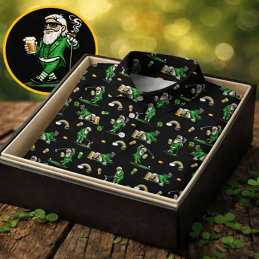 Funny St. Patrick's Day Leprechaun Polo Shirt St Pattys Day Outfit Gift For Brother