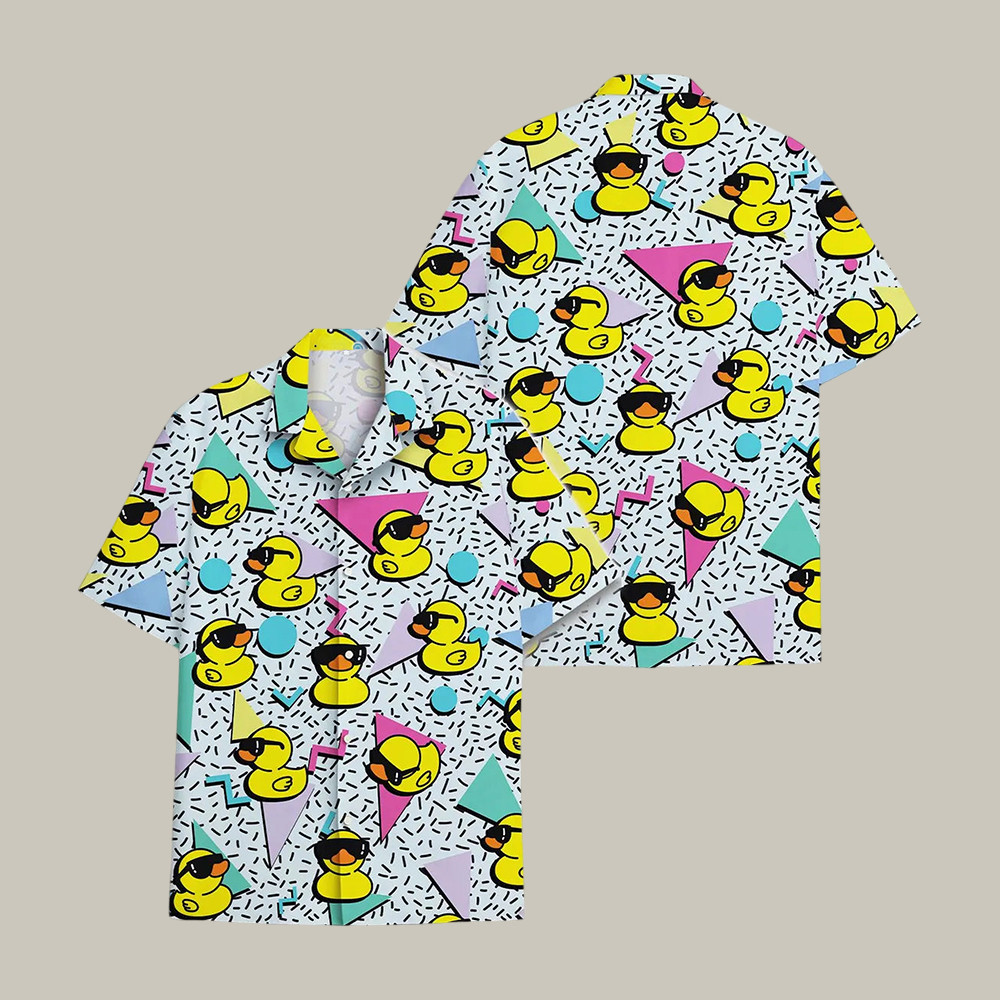 Funny Sunglass Duck Graphic Hawaiian Shirt Cute Animal Tee Duck Lover Present