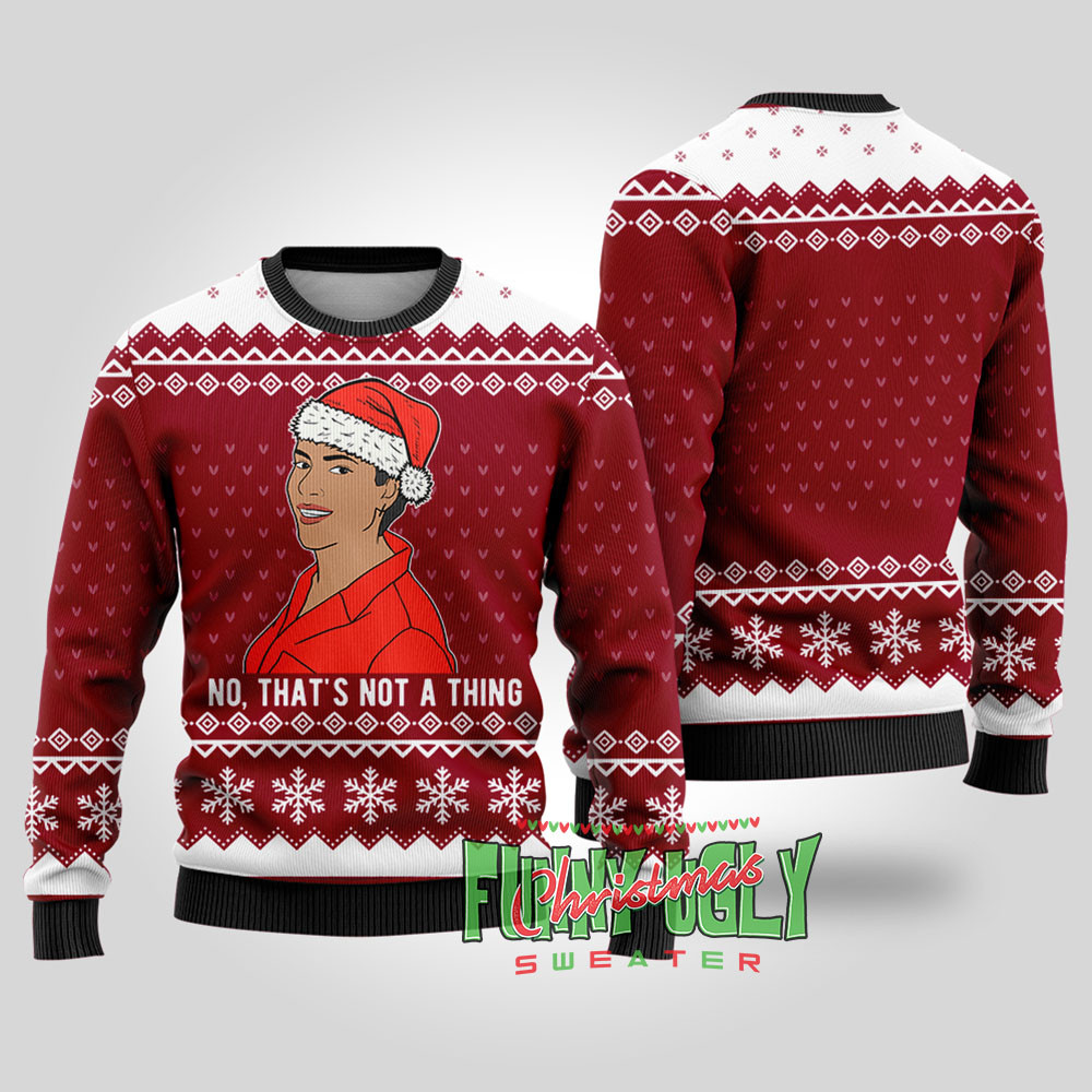 Funny Thats Not A Thing Never Kiss A Man In A Christmas Sweater Cardinal Red Warm Winter Sweater to Brighten Your Holidays