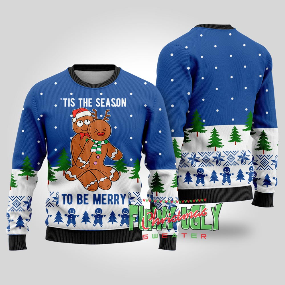 Funny Tis The Season To Be Merry Christmas Royal Custom Christmas Sweatshirt for Family Matching