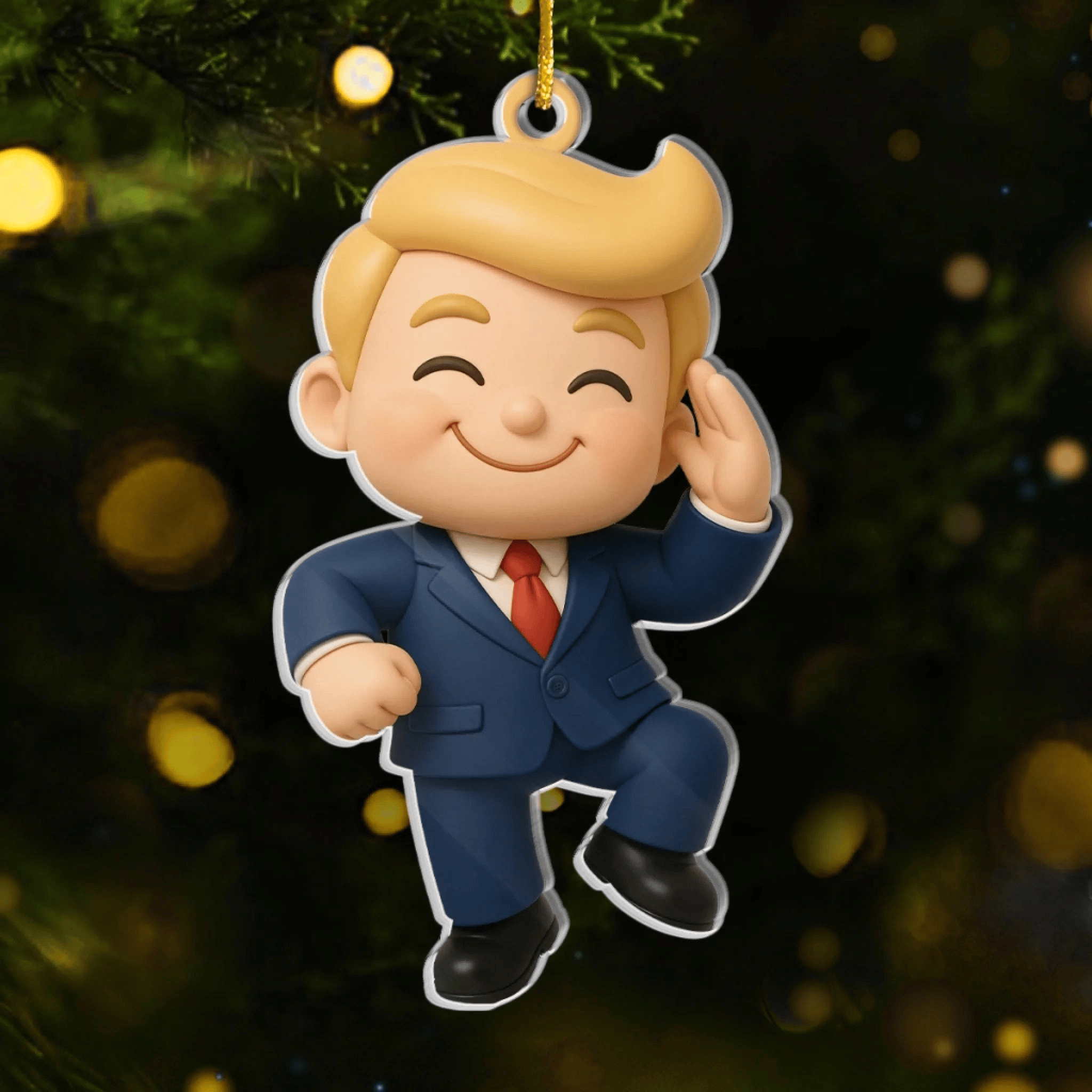 Funny Trump Chibi Acrylic Ornament 45 47 Republican State Christmas Gift for Patriots