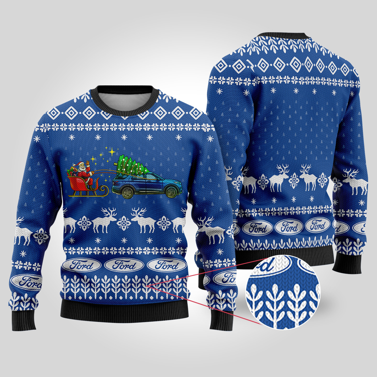 Funny Ugly Christmas Sweater Ford Car Royal Trending Christmas Merch Gift 2025 Collection