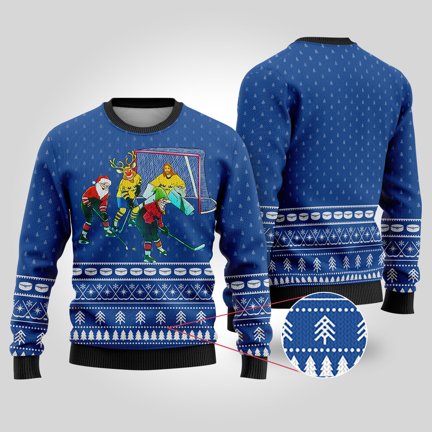 Funny Ugly Christmas Sweater Hockey Hobby Royal Unique Holiday Sweater Gift Idea for Loved Ones