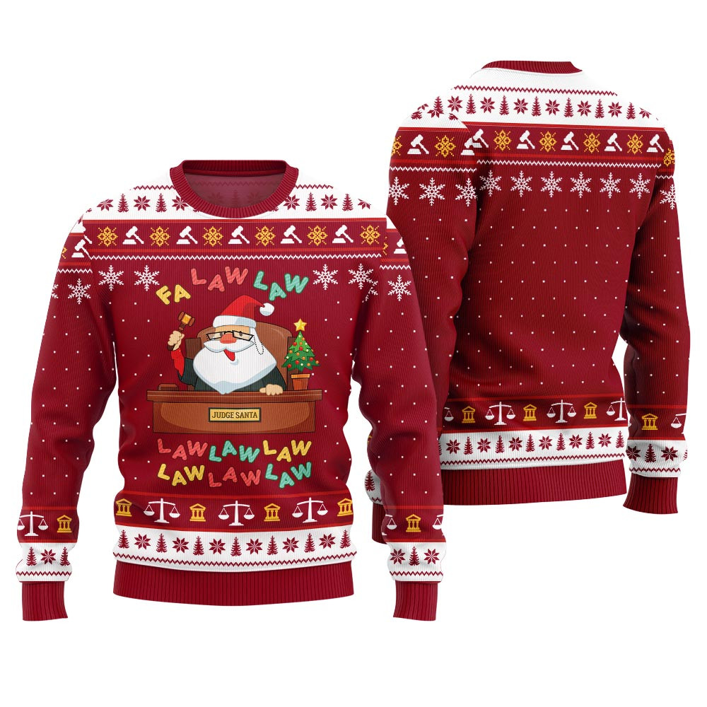 Funny Ugly Fa Law Law Christmas Sweater Red Perfect Holiday Gift Merch for Sweater Lovers