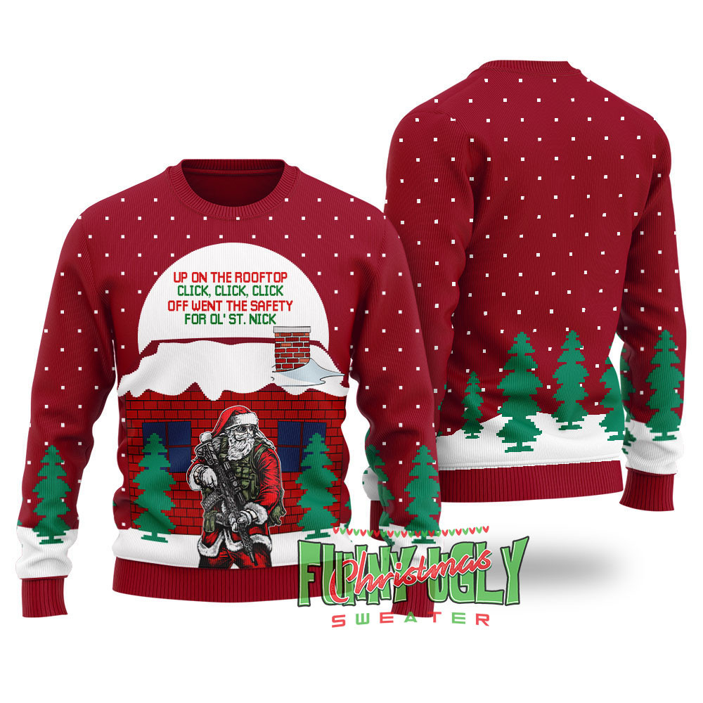 Funny Up On The Housetop Ugly Christmas Sweater Cardinal Red Holiday Gift Merch That Everyone Will Adore