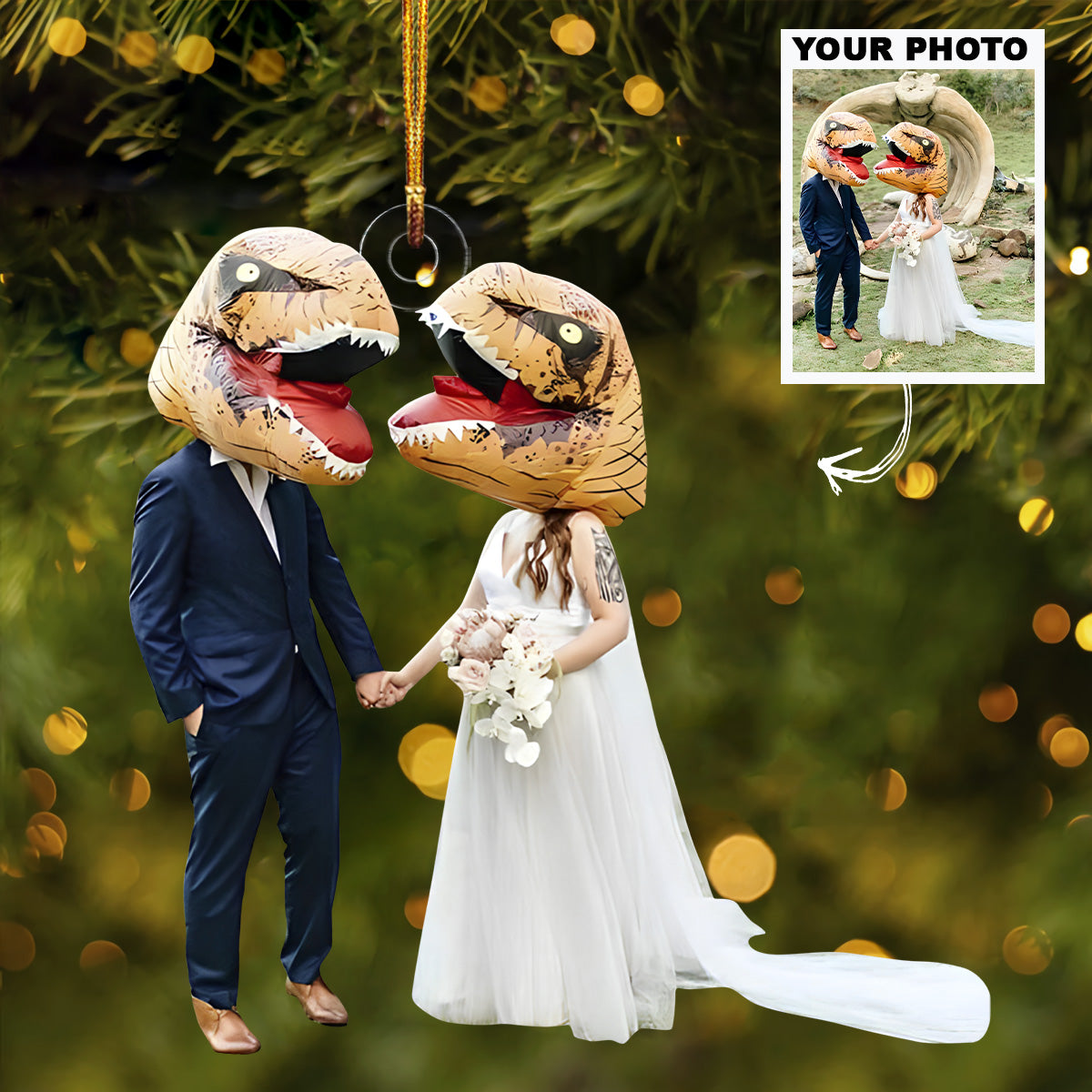 Funny Wedding Personalized Photo Mica Ornament Customized Your Photo Ornament Christmas