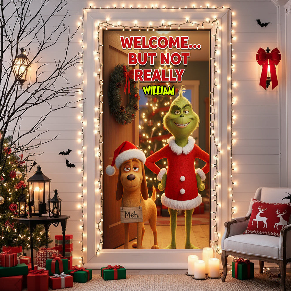 Funny Welcome Door Cover - Personalized Gift For Christmas - Inappropriate Christmas Gifts For Best Friend