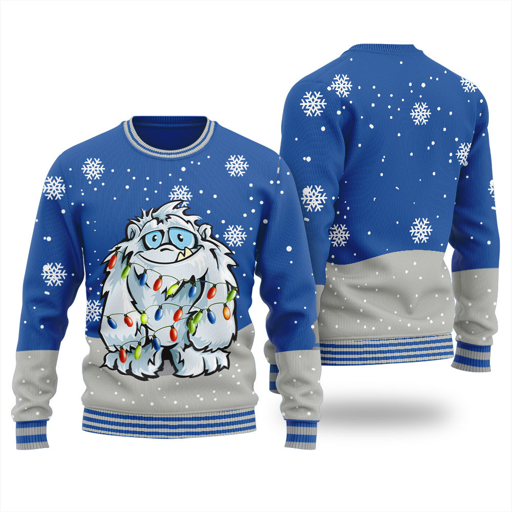 Funny Yeti Christmas Sweater Adults Royal Cozy Christmas Sweater for Holiday Season