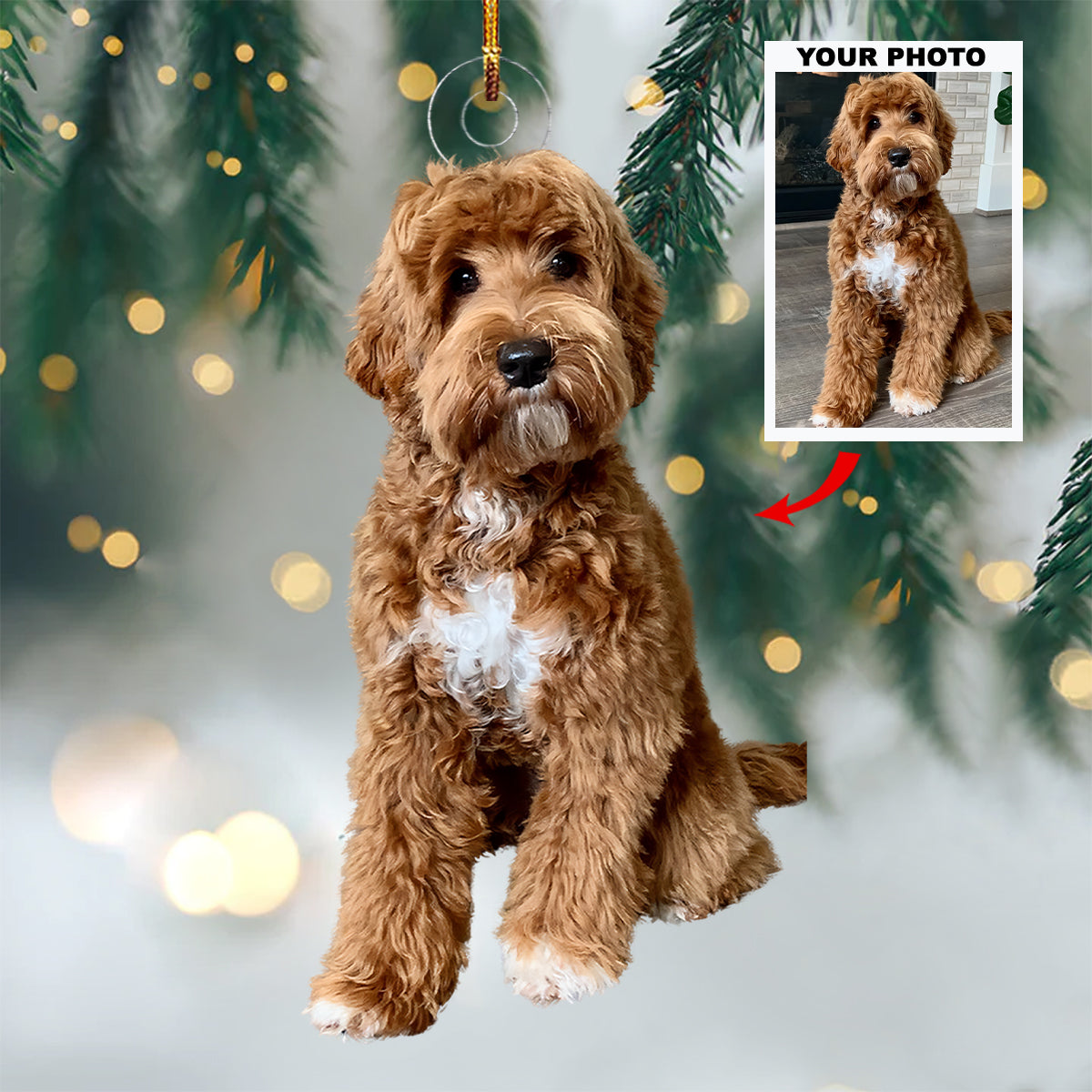 Fur Ever Friends Personalized Photo Mica Ornament Christmas Gift For Dog Lovers