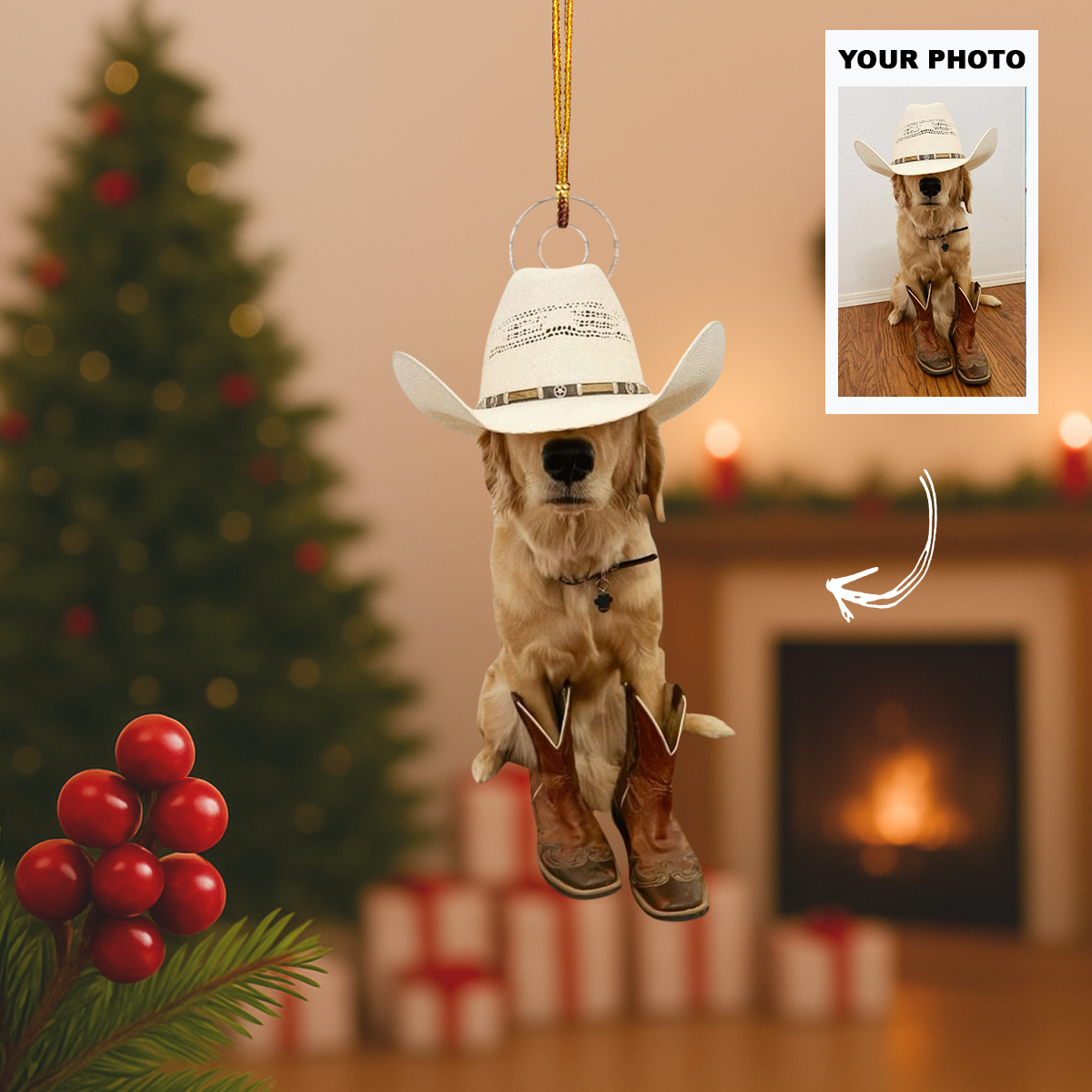 Fur Ever Moments Personalized Photo Mica Ornament Customized Your Photo Ornament Christmas
