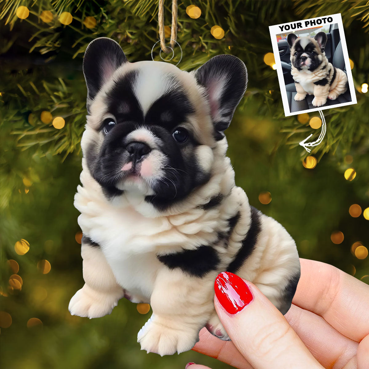 Furry Baby Personalized Photo Mica Ornament Christmas Gift For Dog Lovers Dog Owners