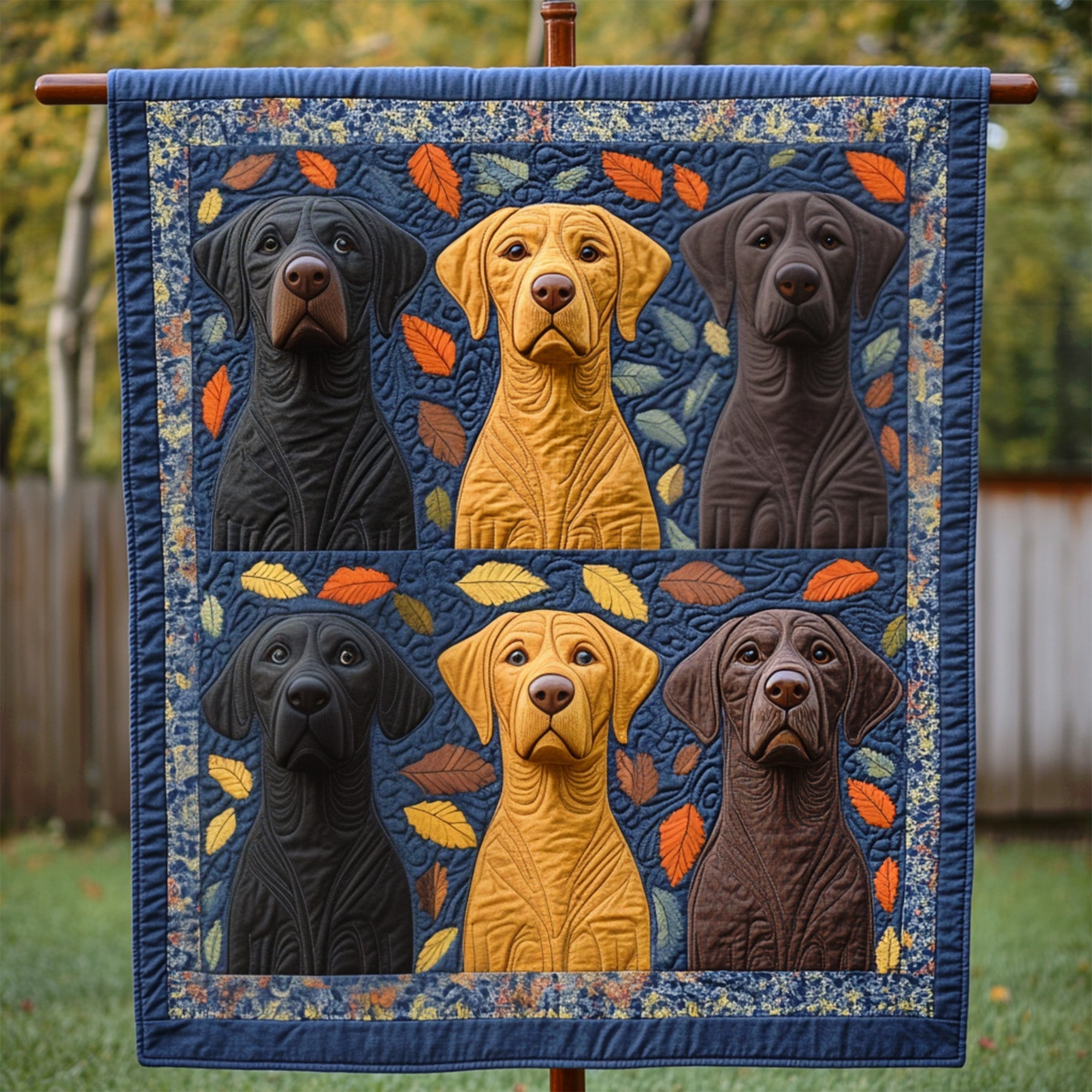 Furry Family Quilted Blanket Labrador Retriever Blanket Dog Gift Ideas For Dog Owners