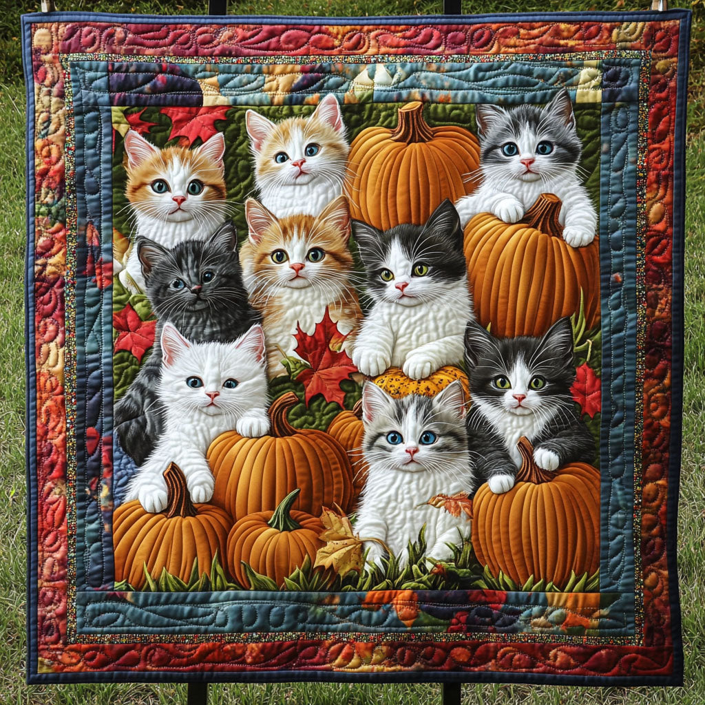 Furry Feline Faces Quilted Blanket Presents For Cat Lovers