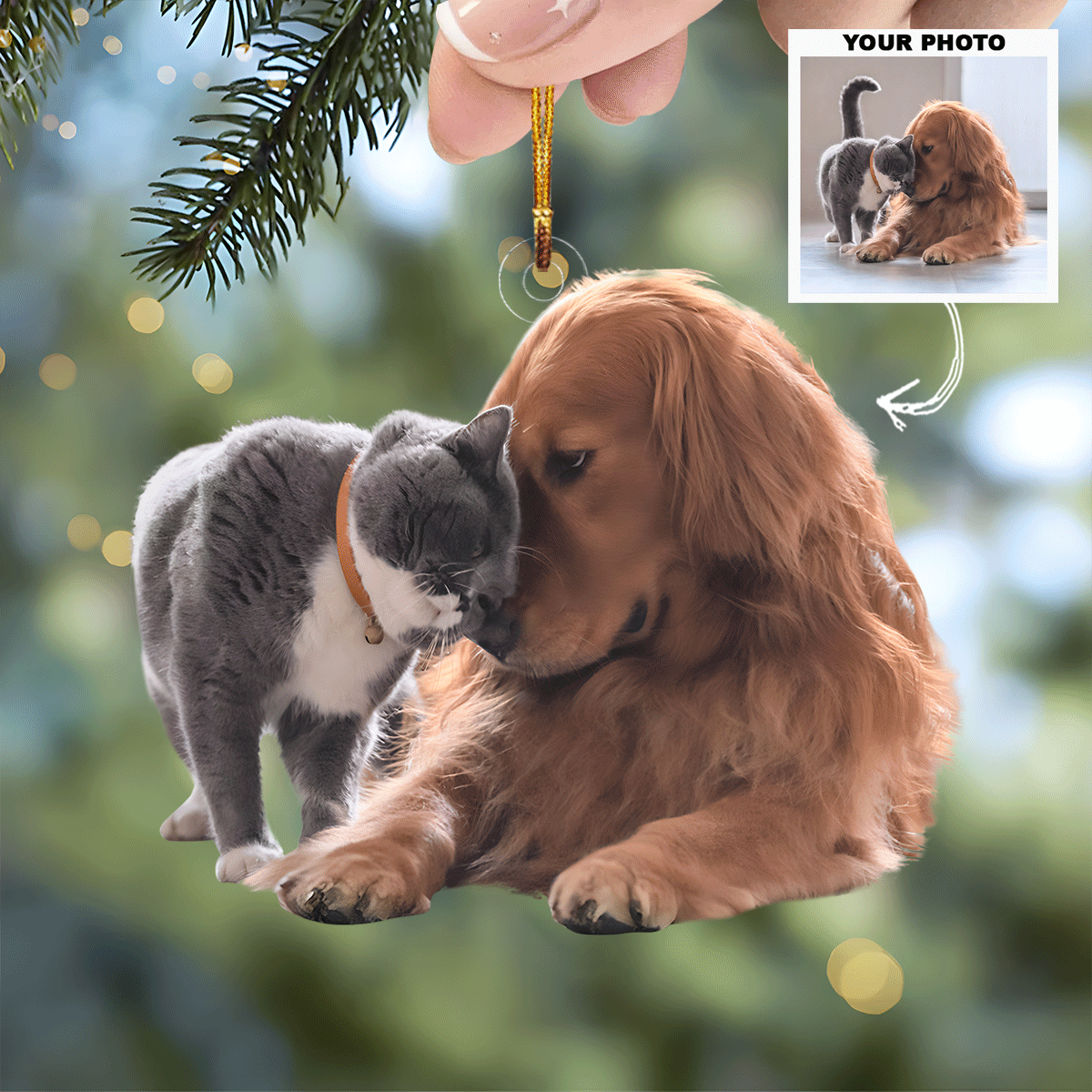 Furry Friend Personalized Mica Ornament Christmas Gift For Pet Lovers