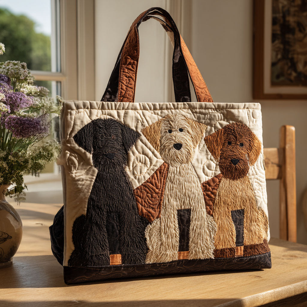 Furry Guardian Quilted Tote Bag Dog Gifts For Dog Lovers
