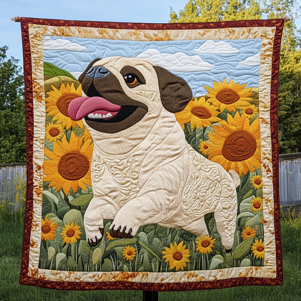Furry Pug Friends Quilted Blanket Dog Gift Ideas For Dog Owners