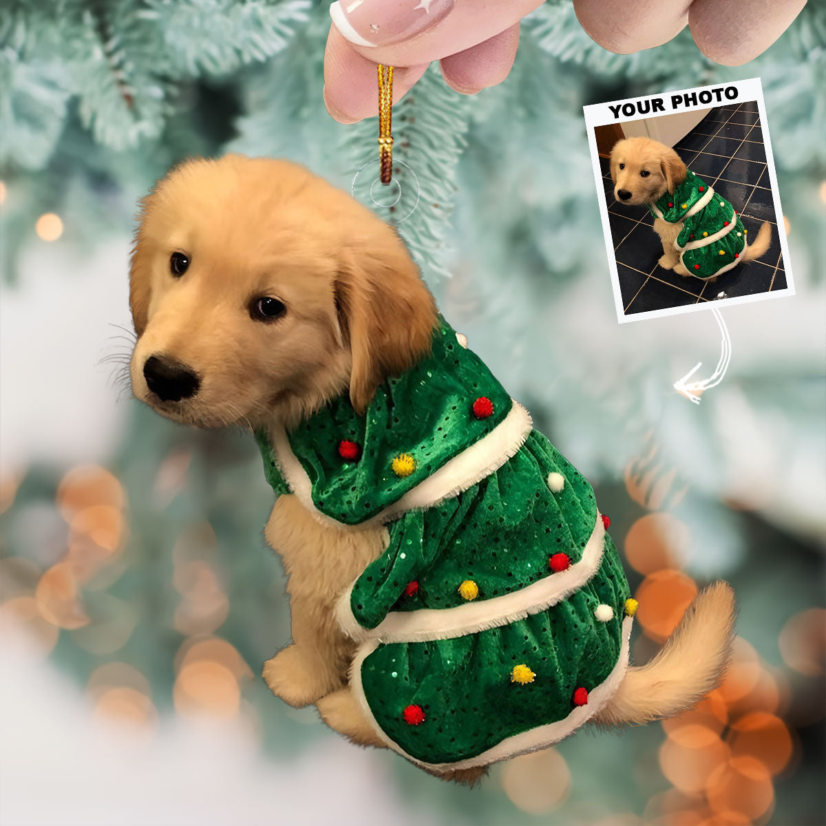 Furry Tales Personalized Photo Mica Ornament Gift For Dog Lovers Dog Owners