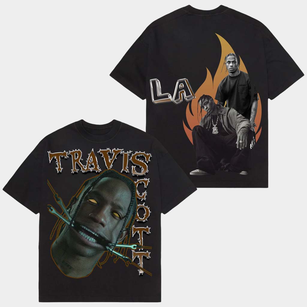 Fusion Pieces Merch LA Travis Scott T-Shirt Gifts For Rapper Fans