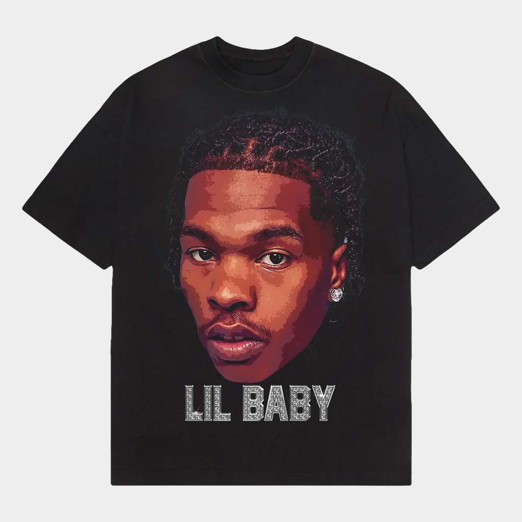 Fusion Pieces Merch Lil Baby Big Face T-Shirt Lil Baby Merch Birthday Gifts For Him Rap Lovers