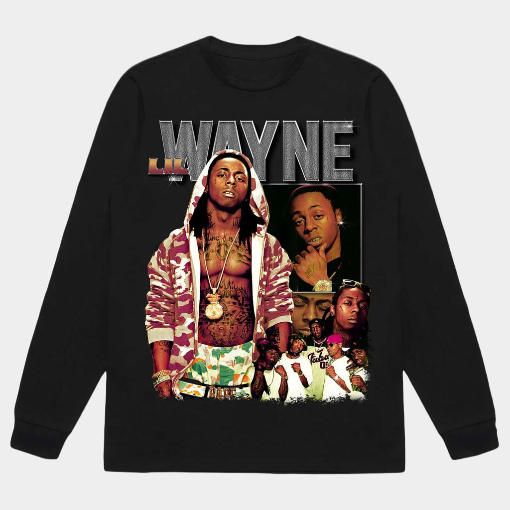 Fusion Pieces Merch Lil Wayne Long Sleeve T-Shirt Birthday Gifts For Son Rap Lovers