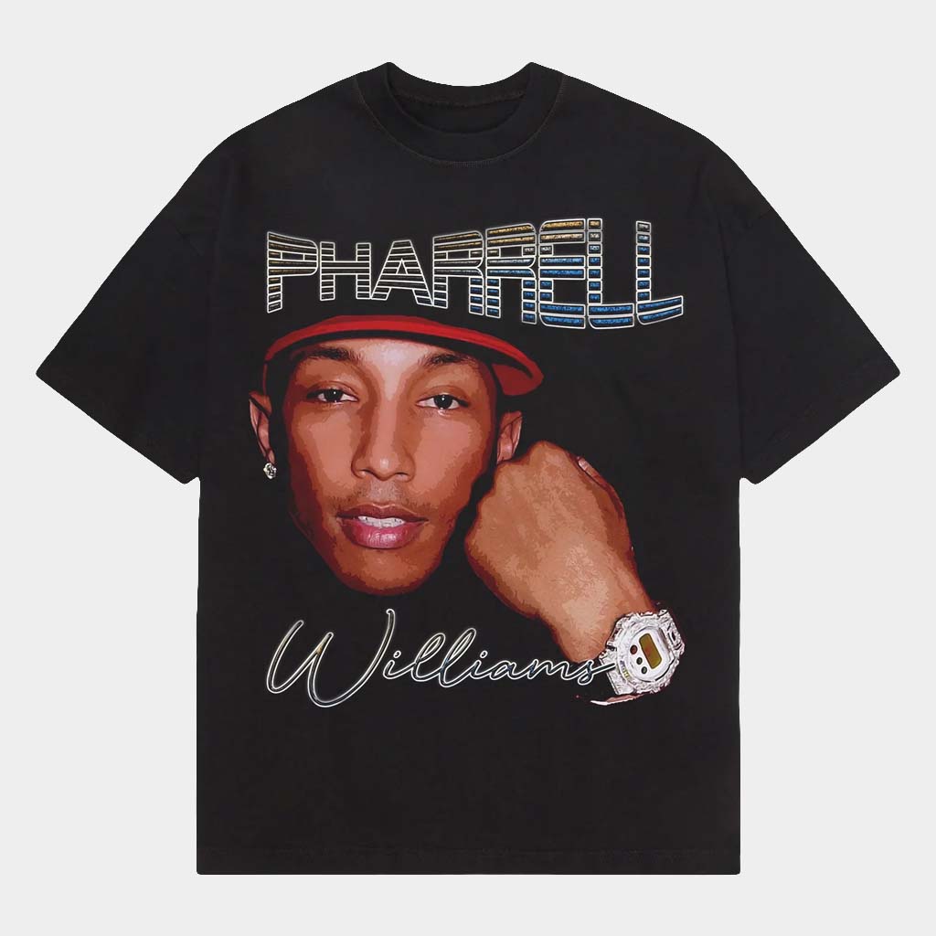 Fusion Pieces Merch Pharrell Williams Big Face T-Shirt Pharrell Williams Merch Gifts For Fans
