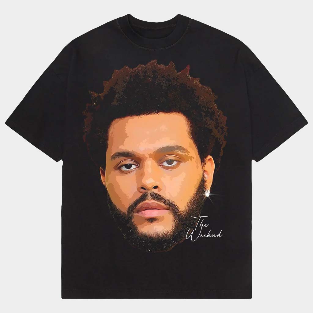 Fusion Pieces Merch The Weeknd Big Face T-Shirt Best Gifts For Music Lovers