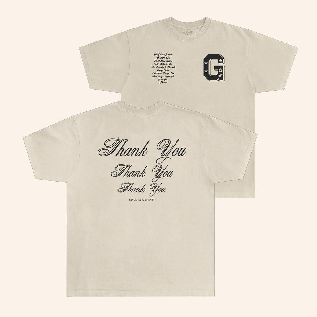 G Eazy Merch Grateful G Thank You T-Shirt Christmas Gifts For Rapper Fans